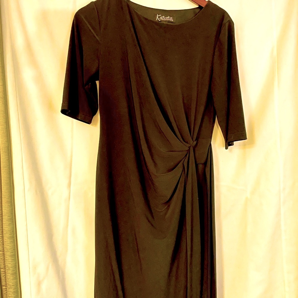 Size Medium, Black Short-Sleeve Dress from K Studio Collection